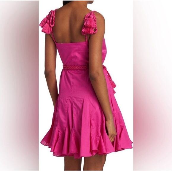 Rhode Womens Barbie Pink Casey Mini Dress Ruffle Flare Chic‎ Feminine Size Small - Picture 3 of 16